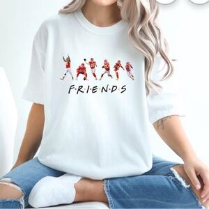NFL Kansas City Chiefs White “Friends” Graphic T-Shirt NWOT